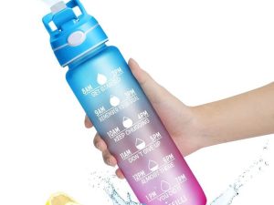 ELUTENG 32oz Sports Water Bottle with Straw & Spray