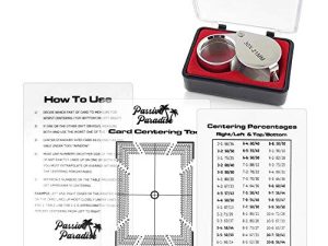Passive Paradise Card Grading Centering Tool Set - 30x Magnifying Tool Included - Sports Trading Card Submission Pre-Inspection Kit