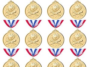 Abaokai 12 Pieces Gold Award Medals for Kid’s Sports Baseball Games