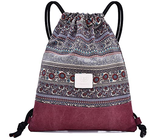 SunForMorning Canvas Drawstring Backpack String Bag Sackpack for Gym Shopping Sports Yoga SunForMorning Canvas Drawstring Backpack String Bag Sackpack for Gym Shopping Sports Yoga