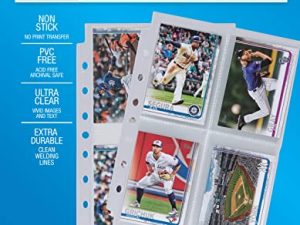 Samsill 4 Pocket Trading Card Binder Sleeves for Mini Binders