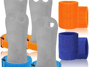 Gymnastics Grips Wristbands Sets for Girls Youth Kids 2 Pair Palm Protection Equipment with Wrist Support