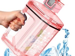 LEORX Motivate Sports Water Bottle(Jug) 0.6 Gallon 74 Ounce 2.2L BPA Free & Food Grade Silicone Material Extract