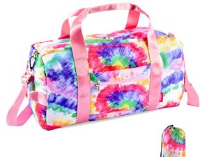 GUDFBALE Duffle Bag for Girls Gym bags for women Waterproof duffel bag Kids Dance Bag for travel with Shoe and Wet Clothes Compartments