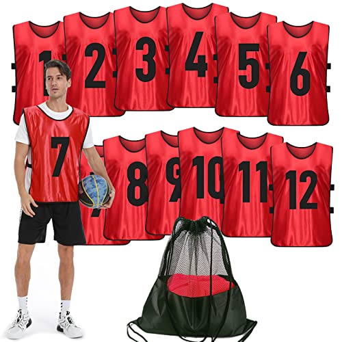 PULUOMASI Scrimmage Training Vest (12 Pack) Team Sports Pinnies Jerseys for Adult Youth Soccer Bibs Numbered Practice Jerseys PULUOMASI Scrimmage Training Vest (12 Pack) Team Sports Pinnies Jerseys for Adult Youth Soccer Bibs Numbered Practice Jerseys