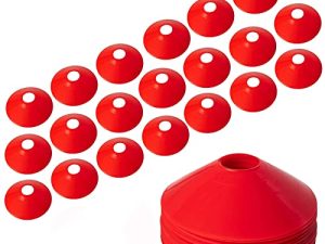 BiAnYC Pro Disc Cones,Training Cones for Agile Training/Soccer Training/Football/Kids/Field/Other Games etc. Cone Markers (20Pcs,Red