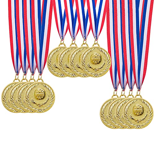 IHPUKIDI 12 Pack Gold Award Medals Olympic Style Metal Winner Medals Gold Prizes for Sports IHPUKIDI 12 Pack Gold Award Medals Olympic Style Metal Winner Medals Gold Prizes for Sports
