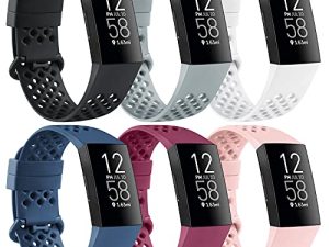 [6 PACK] Bands Compatible with Fitbit Charge 4 Bands and Fitbit Charge 3 Band for Women Men