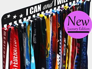 Premium Medal Display Hanger Never Give Up with 20 Hooks