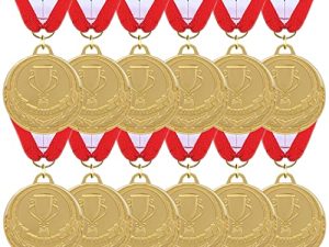 Gold Medals for Awards - 12 Pieces Winner Medal Metal with Neck Ribbon Prizes for Kids