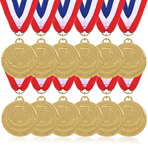 Gold Medals for Awards - 12 Pieces Winner Medal Metal with Neck Ribbon Prizes for Kids Gold Medals for Awards - 12 Pieces Winner Medal Metal with Neck Ribbon Prizes for Kids