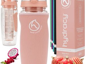 Hydracy Fruit Infuser Water Bottle - 32 oz Sports Bottle - Insulating Sleeve