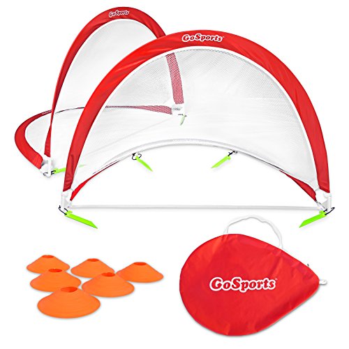 GoSports Portable Pop-Up Soccer Goals for Backyard - Kids & Adults - Set of Two Nets with Agility Training Cones and Carrying Case GoSports Portable Pop-Up Soccer Goals for Backyard - Kids & Adults - Set of Two Nets with Agility Training Cones and Carrying Case