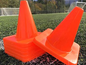LVL10 Sports Heavy & Tough Cones - Won't Fly Away in Wind or Crack - Various Colors & Packs - Pro Training Cones - 6" Size