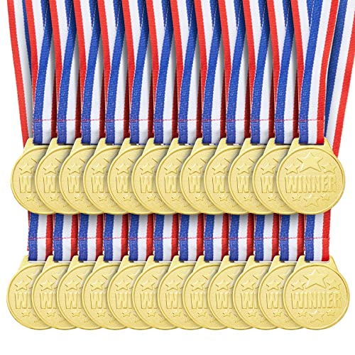 Juvale 24 Pack Gold Winner Medals for Kids Juvale 24 Pack Gold Winner Medals for Kids