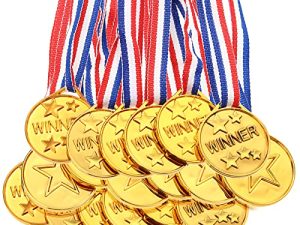Gejoy 30 Pieces Gold Plastic Winner Award Medals