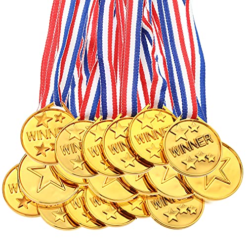 Gejoy 30 Pieces Gold Plastic Winner Award Medals Gejoy 30 Pieces Gold Plastic Winner Award Medals