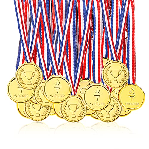 Pllieay 100 Pieces Gold Medals for Awards for Kids Plastic Winner Soccer Football Medals for Kids Awards Party Favors Pllieay 100 Pieces Gold Medals for Awards for Kids Plastic Winner Soccer Football Medals for Kids Awards Party Favors