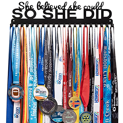 Medal Display Hanger Holder Wall Rack Frame with 20 hanging hooks-Medal Hanger Awards Ribbon Cheer Medal Display Hanger Holder Wall Rack Frame with 20 hanging hooks-Medal Hanger Awards Ribbon Cheer