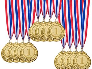 12 Pieces Gold Award Medals - Winner Medals Gold Prizes for Sports