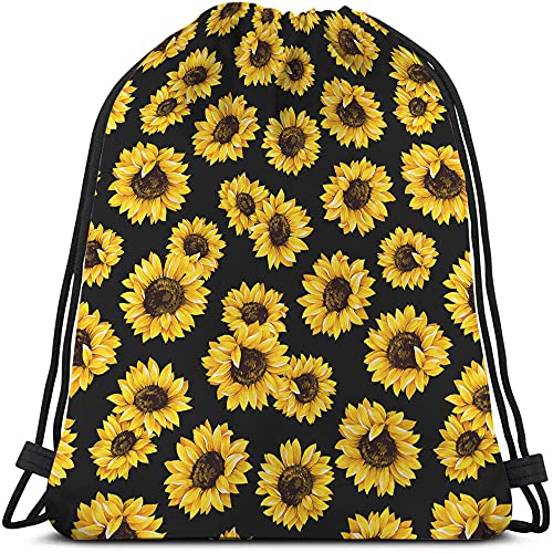 Beabes Sunflower Drawstring Bags Backpack Bag Vintage Sunflowers Pattern Cute Summer Floral Artwork Yellow Black Sport Gym Sack Drawstring Bag String Bag Yoga Bag for Men Women Boys Girls Beabes Sunflower Drawstring Bags Backpack Bag Vintage Sunflowers Pattern Cute Summer Floral Artwork Yellow Black Sport Gym Sack Drawstring Bag String Bag Yoga Bag for Men Women Boys Girls