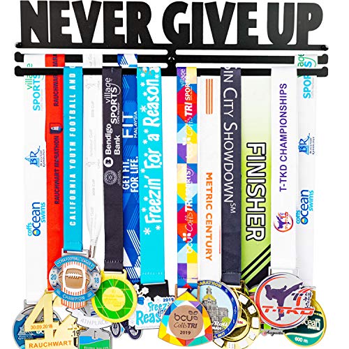 Miayork Medal Holder Display Hanger Rack Frame for Over 40 Medals-Sports Medal Hanger and Ribbon Display Holder Rack with Easy Hanging Bars Miayork Medal Holder Display Hanger Rack Frame for Over 40 Medals-Sports Medal Hanger and Ribbon Display Holder Rack with Easy Hanging Bars