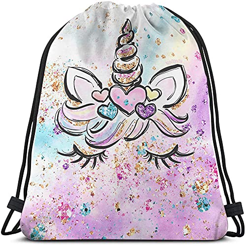 Beabes Pink Unicorn Drawstring Bags Backpack Bag Girly Fairy Horse Cartoon Animal Colorful Hair Heart Glitter Sport Gym Sack Drawstring Bag String Bag Yoga Bag for Men Women Boys Girls Beabes Pink Unicorn Drawstring Bags Backpack Bag Girly Fairy Horse Cartoon Animal Colorful Hair Heart Glitter Sport Gym Sack Drawstring Bag String Bag Yoga Bag for Men Women Boys Girls
